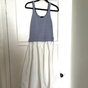 Women's Mini Half-Sweater Dress - Blue long, flowy